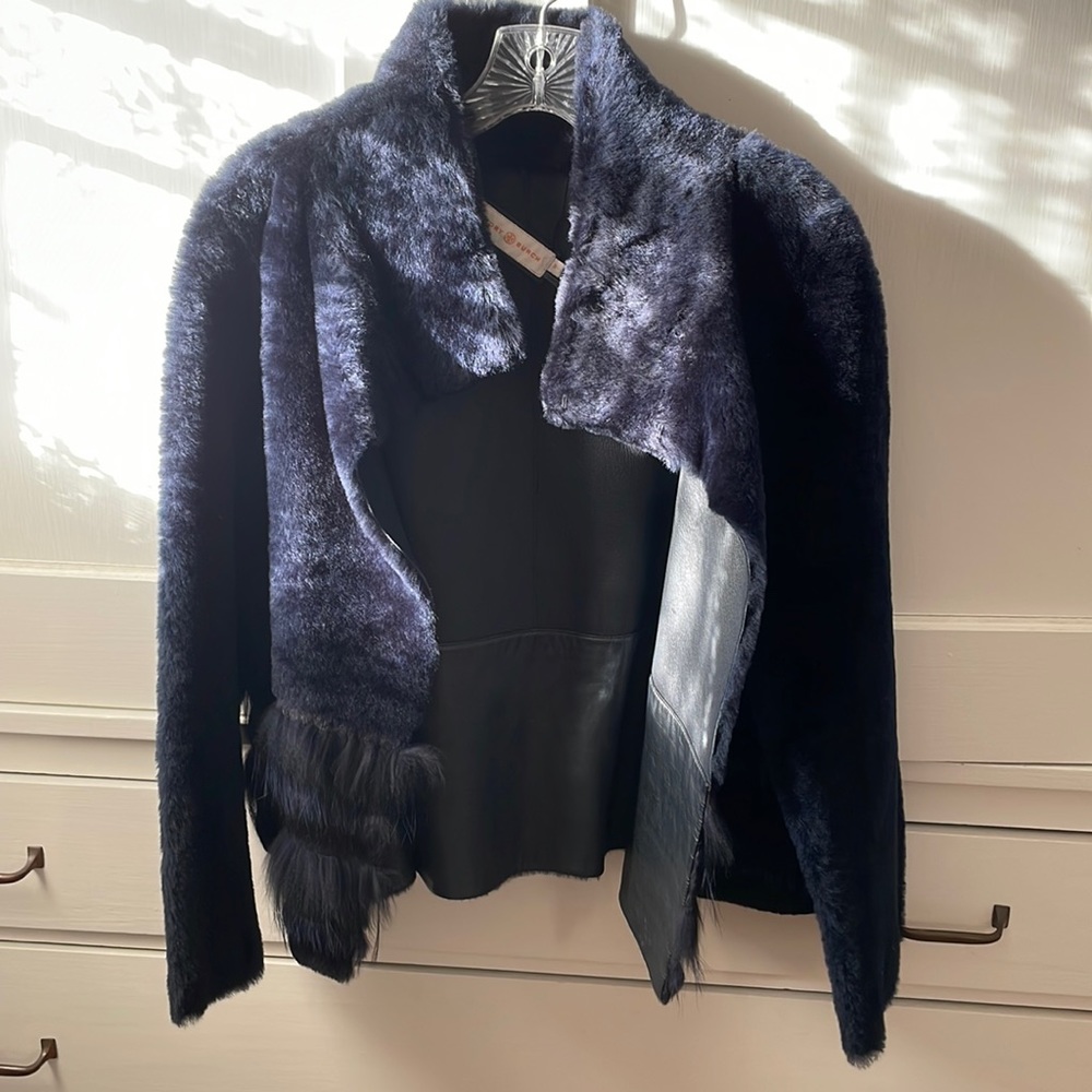 New Tory Burch Reversible Fur and Leather Jacket